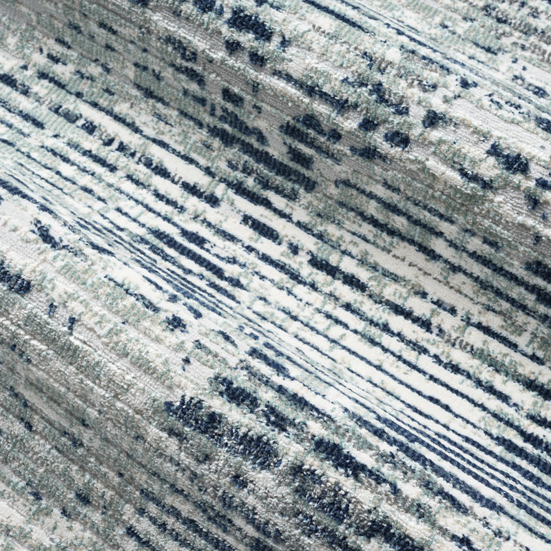 NICOLE MILLER NEW YORK Akef Distressed Diamond Indoor Area Rug, Grey/Blue, 2'7"x7'2"