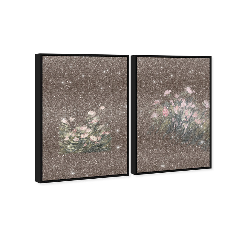 Secret Garden Set Set by Oliver Gal, 11"H x 16"W, Black Floater Frame