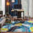 Contemporary Tropical Floral Leaves Non Slip Area Rug-2006981506
