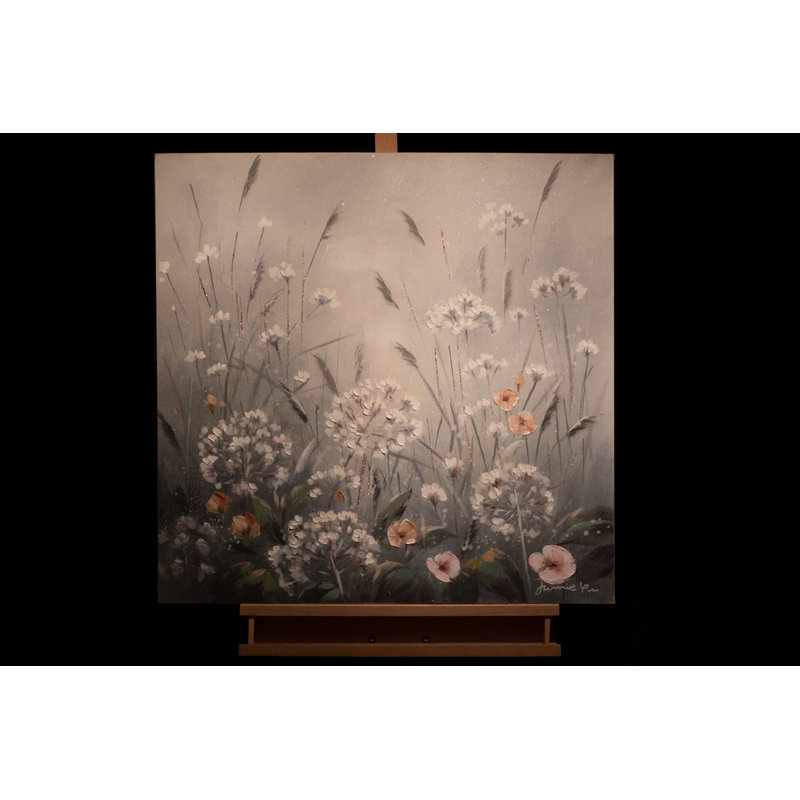 Hand -painted misty flowers acrylic painting