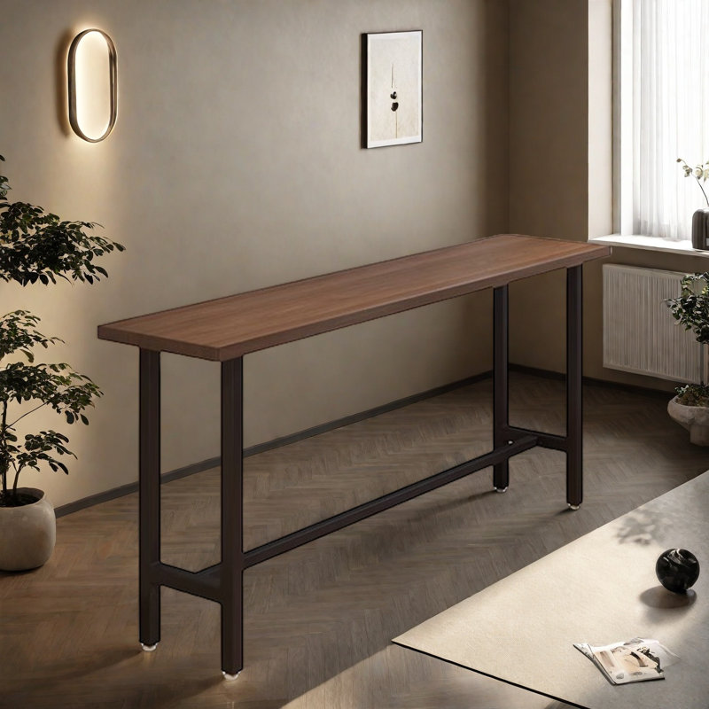 Table de bar simple en bois massif, H 41,30 po x L 15,70 po x l 70,80 po