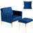 Siemon Velvet Accent Chair with Ottoman-960147855