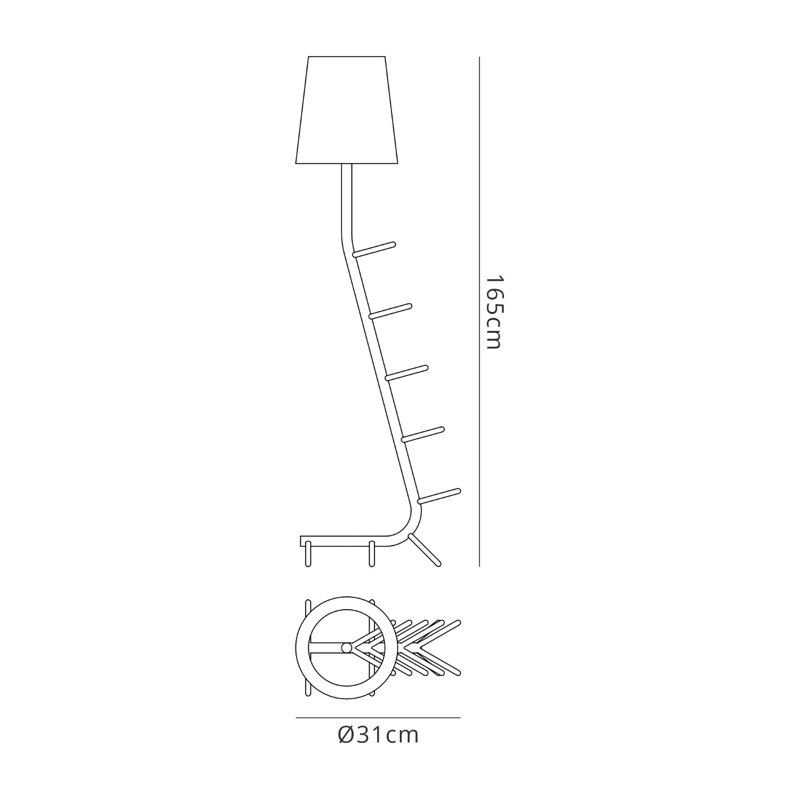 Abdelkader 165cm Novelty Floor Lamp, Red