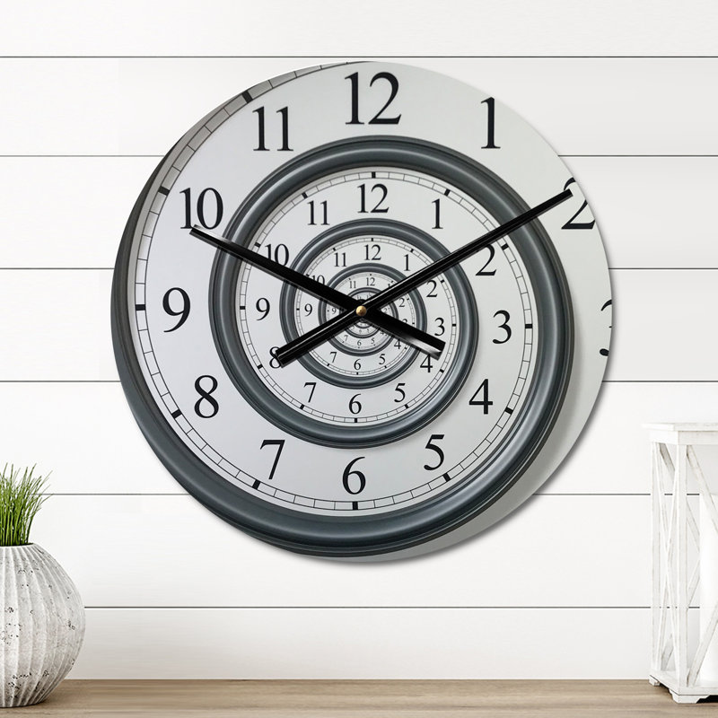 Horloge murale moderne, horloge décorative analogique en spirale, Grand