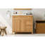 Meuble-lavabo de 36 po en bois avec cadre en bois massif, 2 portes à fermeture douce, 3 tiroirs à fermeture douce, tablette réglable, armoire de rangement moderne pour les petites salles de bain