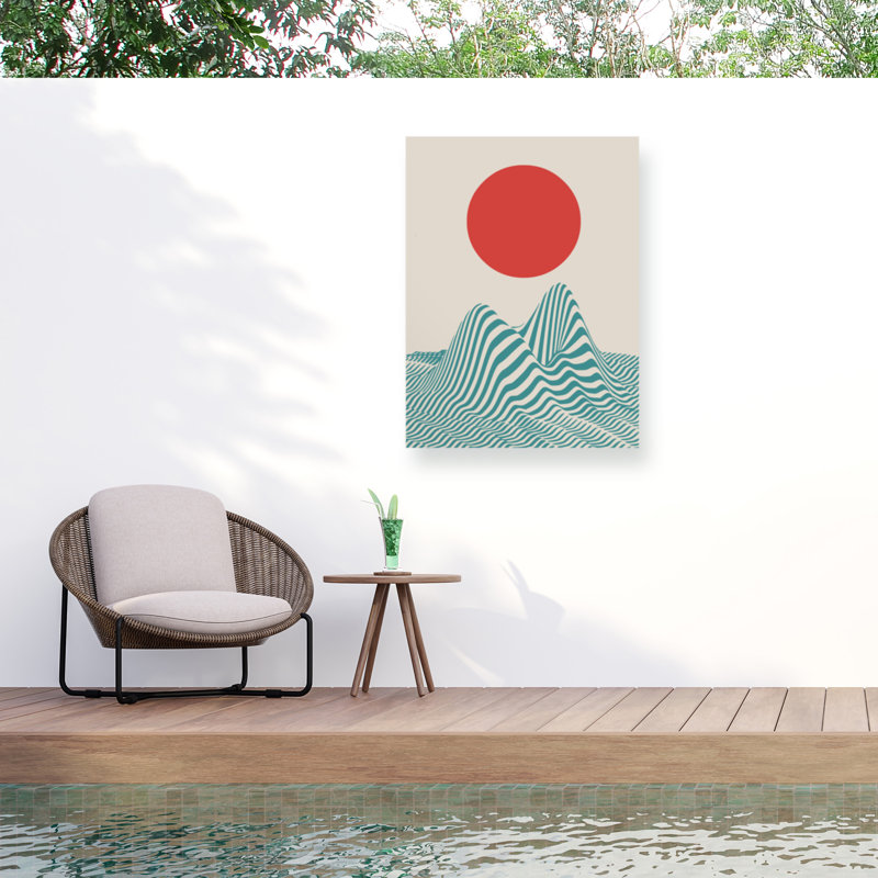 Little Dean  Red Sun Dune Outdoor  Canvas, H 35 po x l 47 po