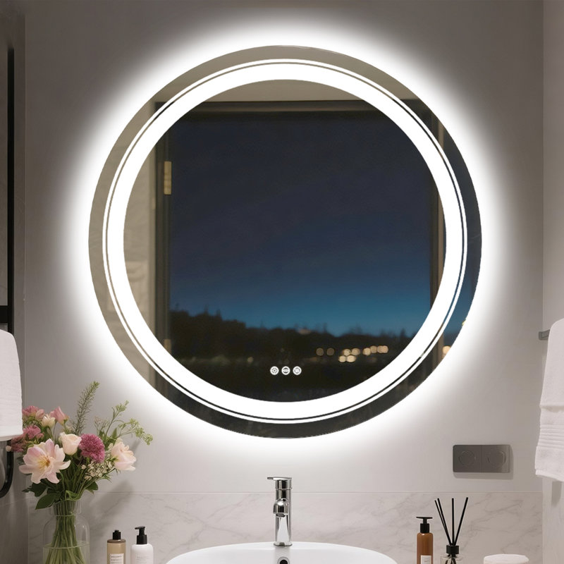 Vroman Flat Wall Mirror, 35.5" x 35.5"