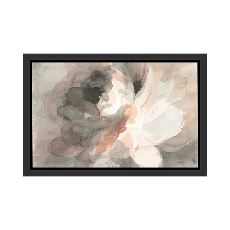 Abstract Peony by Danhui Nai - Painting, 40" H x 60" W x 1.5" D, Black Framed Canvas
