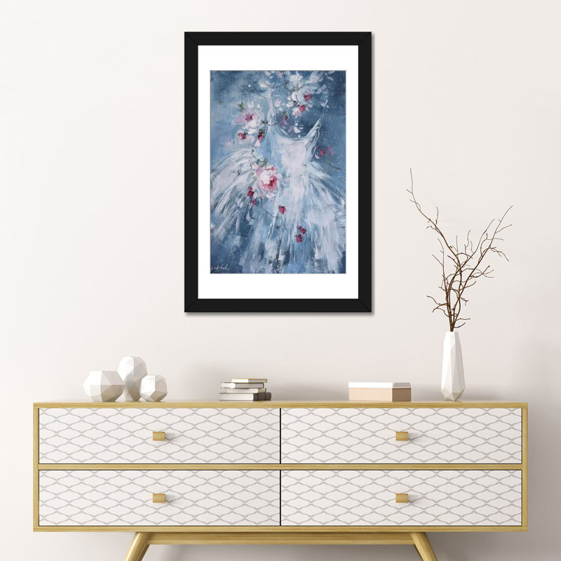 «In Blue» par Debi Coules, impression sur toile tendue, Papier d'art encadré noir, Blanc, H 24 po x l 16 po x P 1 po