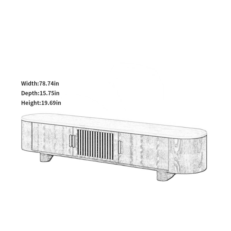 Meuble télé créatif et simple, H 19,69 po x L 78,74 po x l 15,75 po, Noir