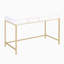 White High Gloss And Gold 2-Drawer Writing Desk