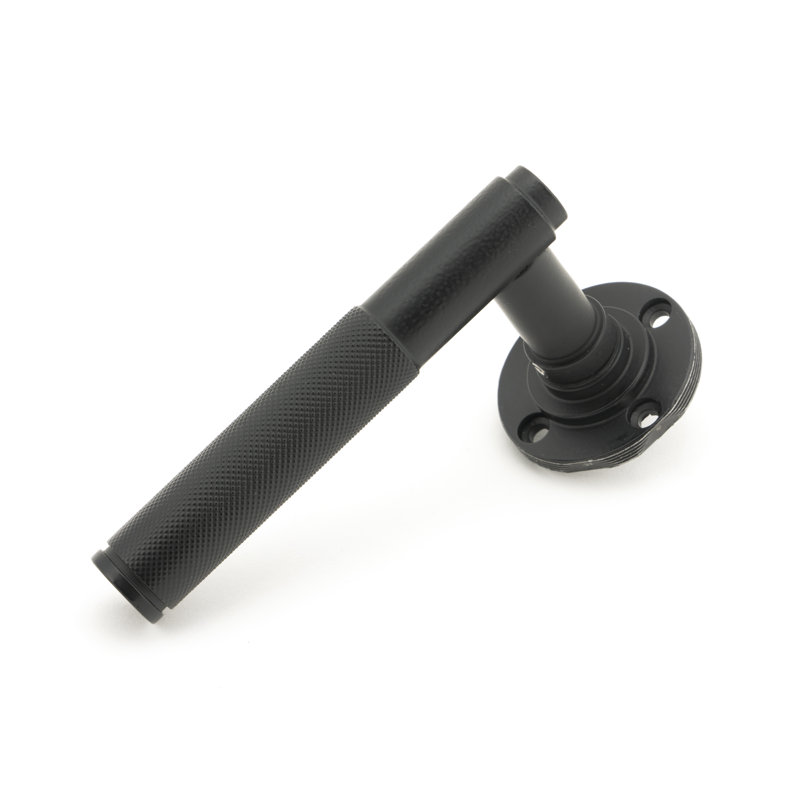 Brompton Lever on Rose Set (Beehive), Matt Black