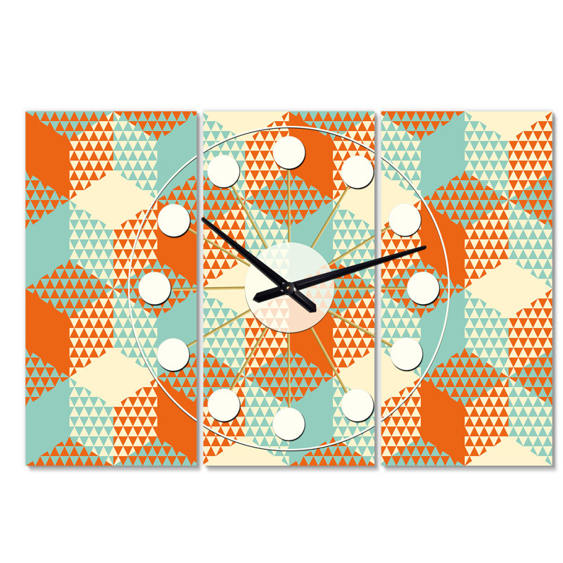 Horloge murale hexagonale rétro surdimensionné Mid-Century