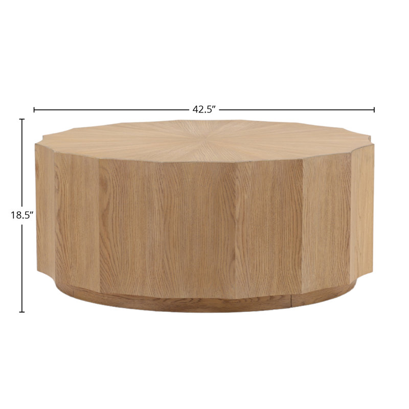 Table basse Tamsin, bois d'hévéa, naturel