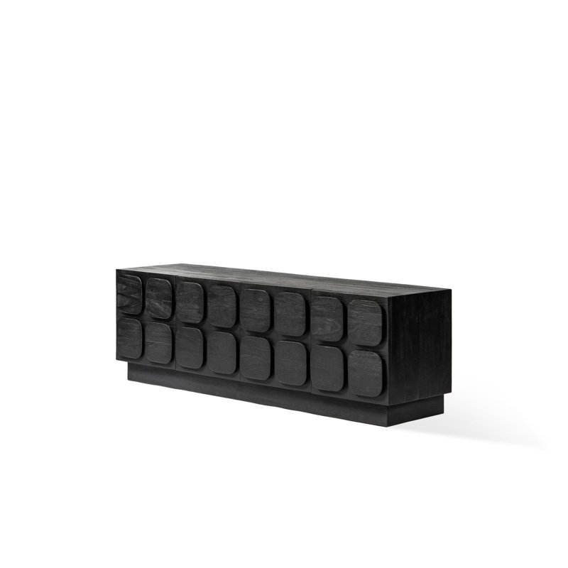 Natalyah 175cm Solid Wood Sideboard, Black