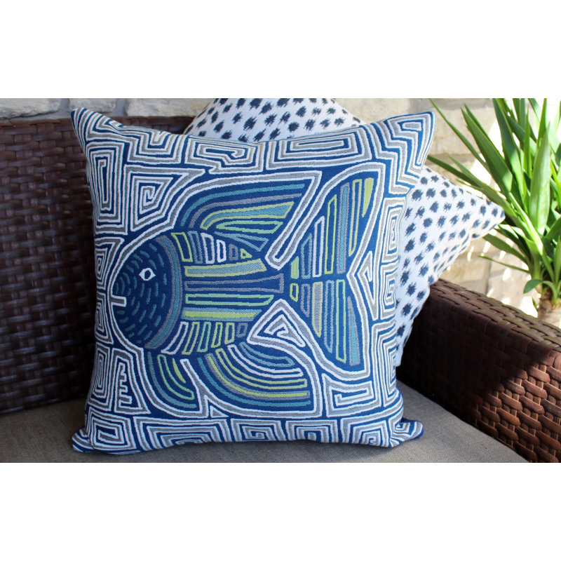 Ensemble de housse de coussin 2 pièces Sallie Duncan Designs, Bleu / gris / vert lime