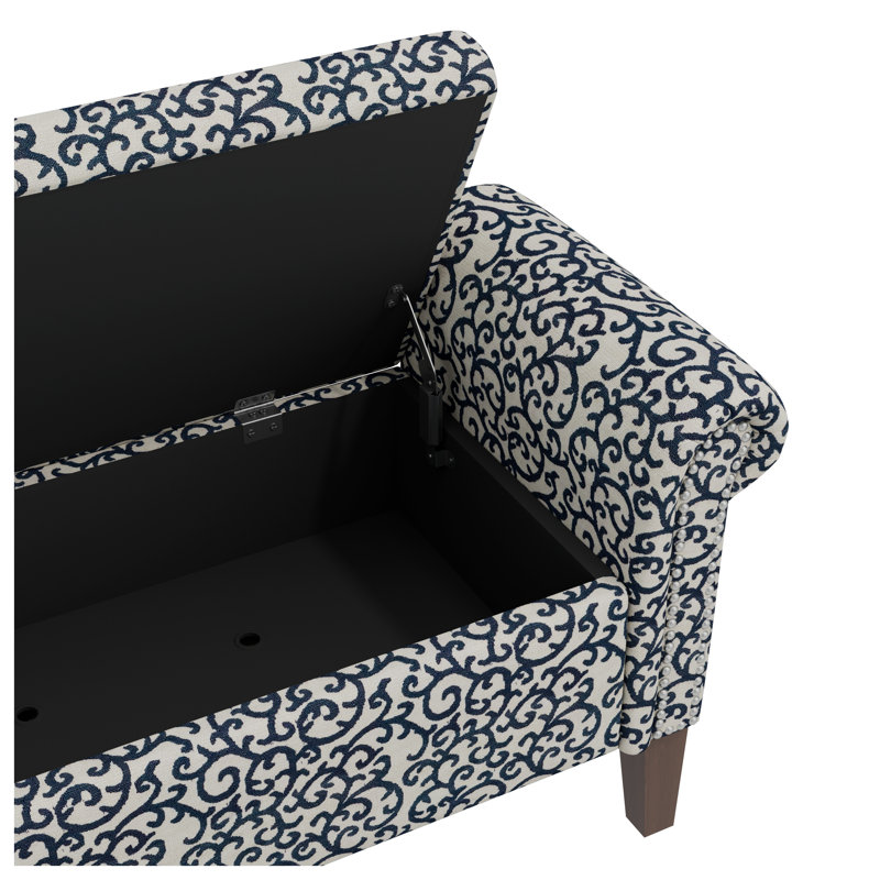 Banc de rangement avec accoudoirs roulés Wallen