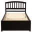 Lit plateforme simple en bois massif avec lit gigogne - Maximisez la fonctionnalité de votre chambre à coucher-1323726325