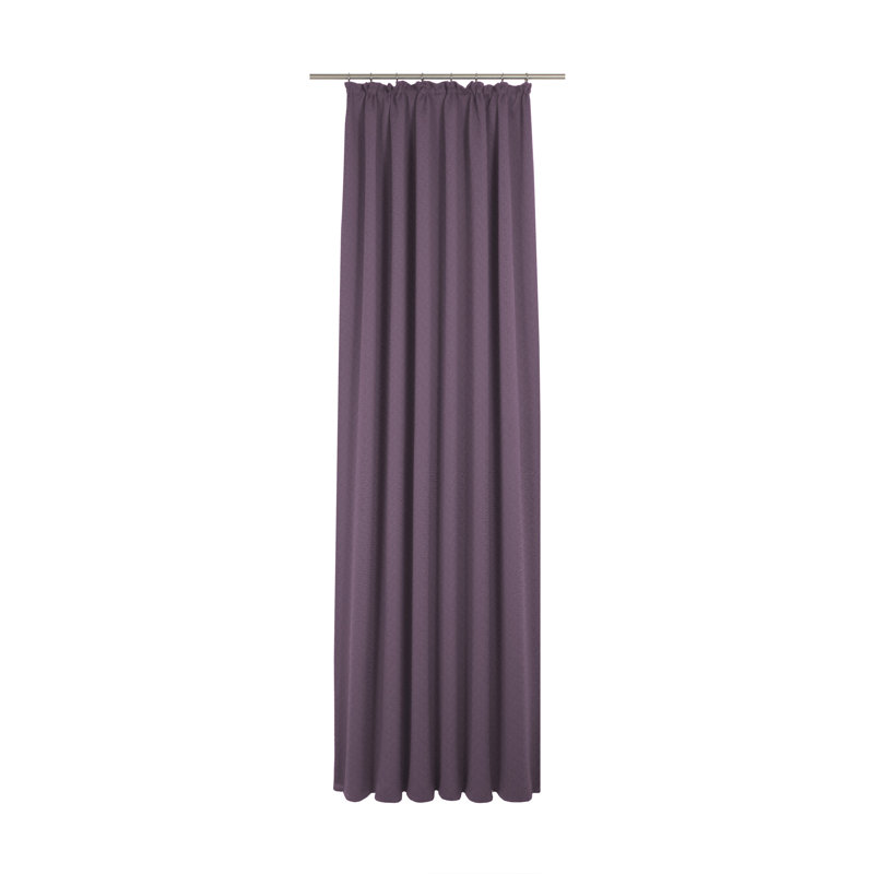 Uni Collection 100% Cotton Room Darkening Curtain Single Panel, 142cm wide x 335cm high, Aubergine
