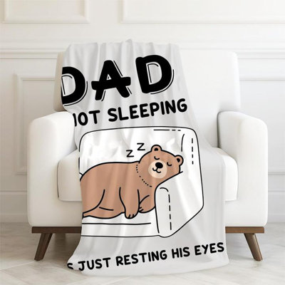 Drôle de couverture Bear Dad, cadeaux de papa de Daughter Son Kids, cadeaux de père pour anniversaire, couvertures de Noël pour canapé, canapé, chambre à coucher, salon, décoration intérieure, 30 x 40 pouces