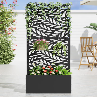 Metal Planter Box with Trellis