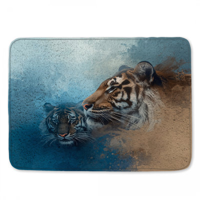 Tigers In Abstract Art Bath Mat