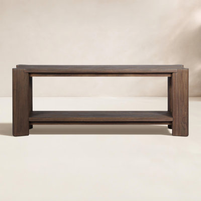 Aileen Outdoor Console Table-Stained Saddle Brown