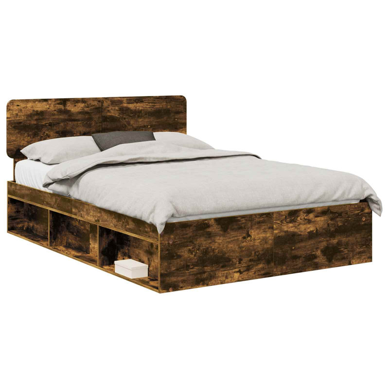Solid Wood Bed, Smoked Oak, Super King (6')