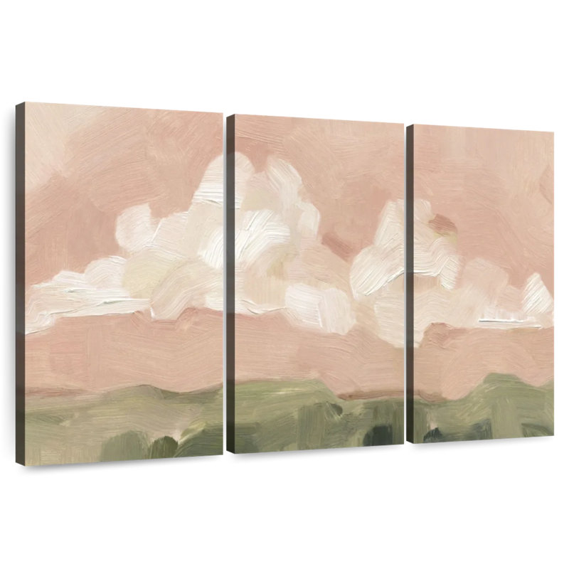 Avery, brume rose, coucher de soleil I, H 48 po x l 74 po