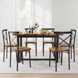 7 Pieces Dining Set 7-Piece Kitchen Table Set Perfect For Kitchen, Breakfast Nook, Living Room Occasions