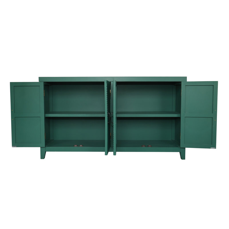 Buffet décoratif 59 "vert avec 4 portes