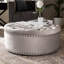 Repose-pieds rond en velours gris clair H 15 po x l 37,25 po x P 37,25 po Miralena-1616836030