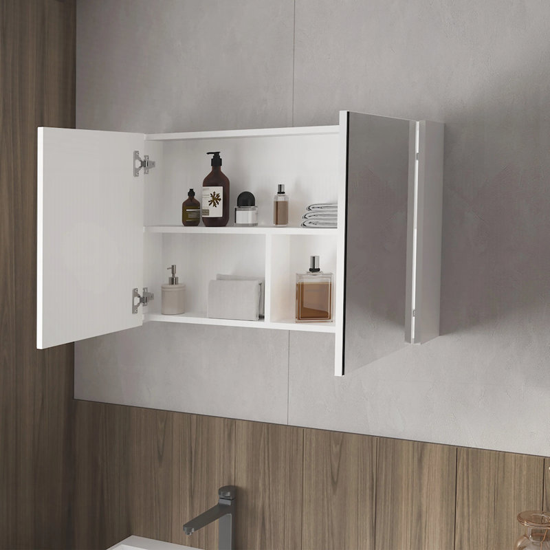 Armoire à pharmacie blanche avec miroirs inclus et 2 portes