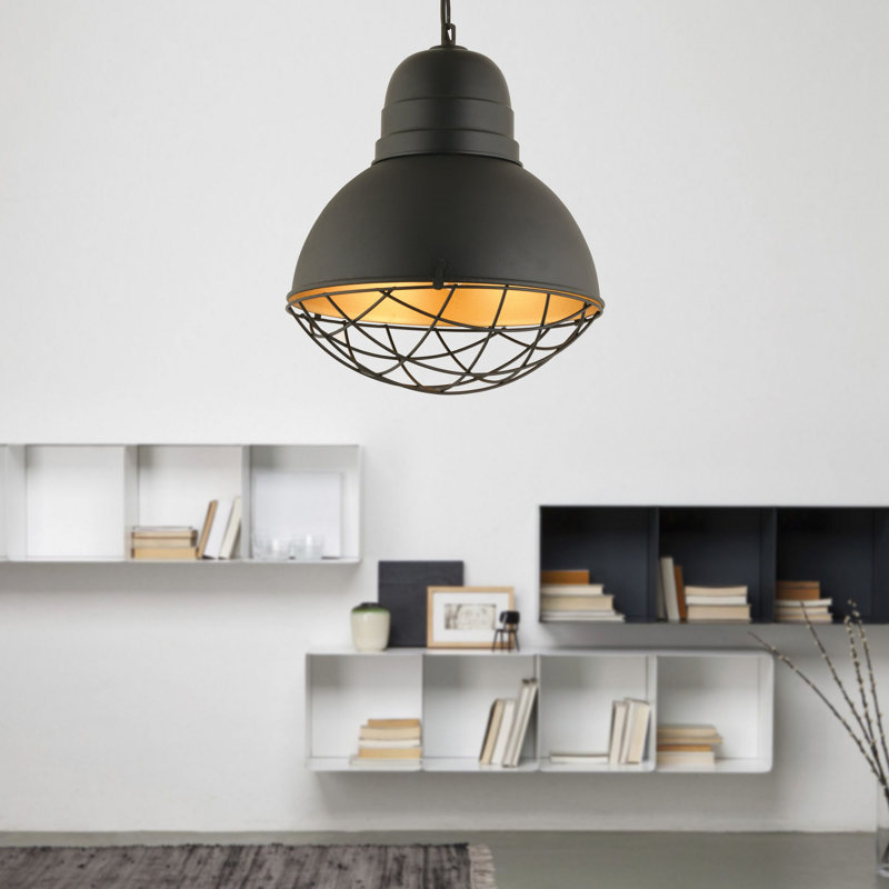 Élégant lustre noir réglable, structure en métal, 11,8 po x 11,8 po x 11,8 po | Hauteur totale: 13,8 - 53,1 pouces | Compatible avec une douille E27 (40 W maximum) | Éclairage élégant pour le salon, la salle à manger ou le vestibule