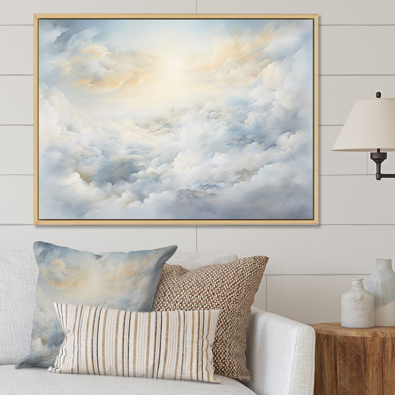 «Clouds Charm In Winter I», reproduction sur toile, H 12 po x l 20 po x P 1 po, Cadre flottant blanc