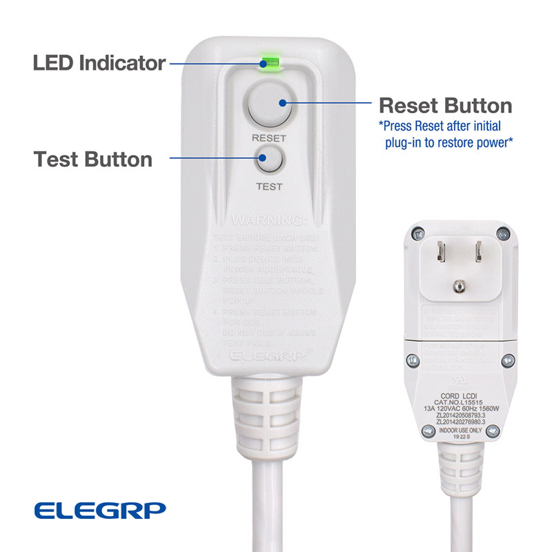 13Amp 1560W LCDI Power Cord Plug For  Air Conditioner