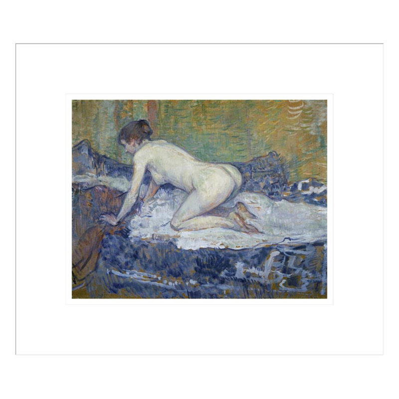 «Headed Nude Crouching» par Henri de Toulouse-Lautrec, impression giclée encadrée, H 13,75 po x l 16,02 po