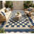 Jute Area Rug Modern Checkered Rug Washable Scalloped Area Rugs Non-Slip Carpet for Living Room Bedroom Dining Room Kitchen Porch Entryway-368068825-368068824