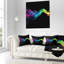 «Abstract Ribbon Waves» sur fond noir - coussin imprimé abstrait-29962977-29960556