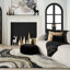 Tapis beige / noir / gris en viscose touffeté à la main Abstract-87183817