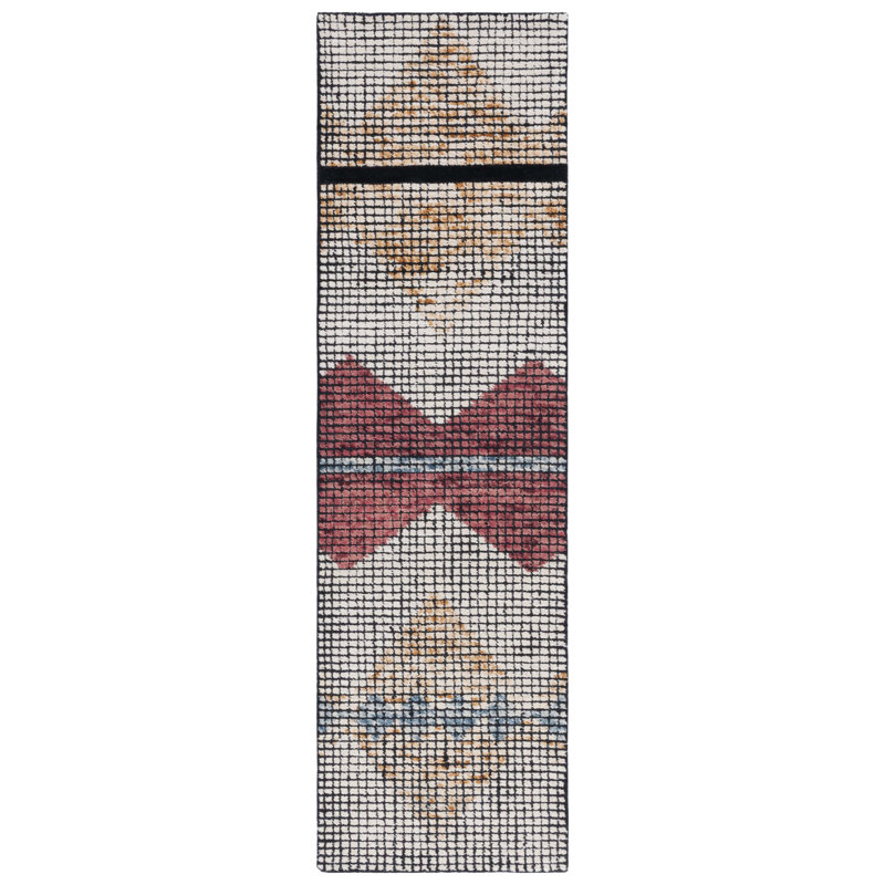 Tapis abstrait ivoire / doré Abstract 479, Tapis de couloir 2 pi 3 po x 8 pi