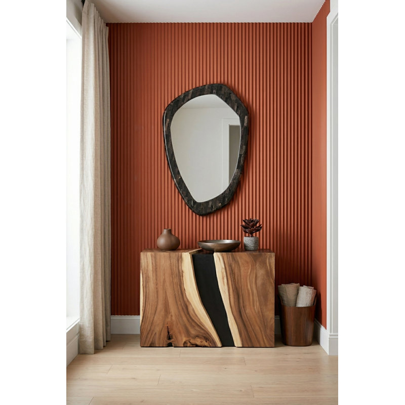 Miroir Morphic Petrified, pointe, cadre noir