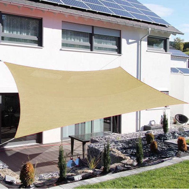 Sand 20' x 16' High-Density Polyethylene Outdoor Sun Shade Sail