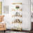 no changerthampt Metal Minimalistic 5 Tier Storage Gold Shelving Unit with Clear Glass Shelves and Acrylic Legs