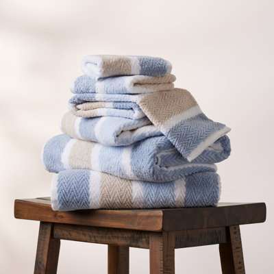 Montegue Zt Silvery Blue Oatmeal Towel Set