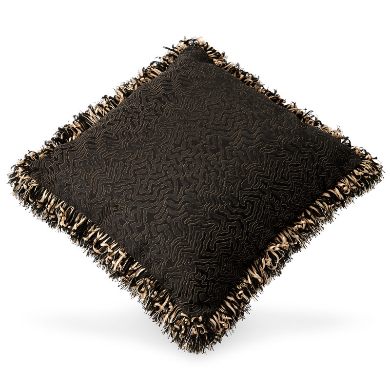 Secrets Trimmed Fringed Throw Pillow