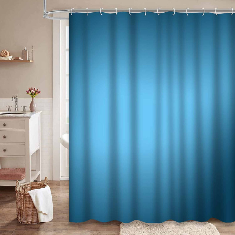 Rideau de douche bleu à motif abstrait bleu marine avec 12 crochets, L 72 po x l 72 po