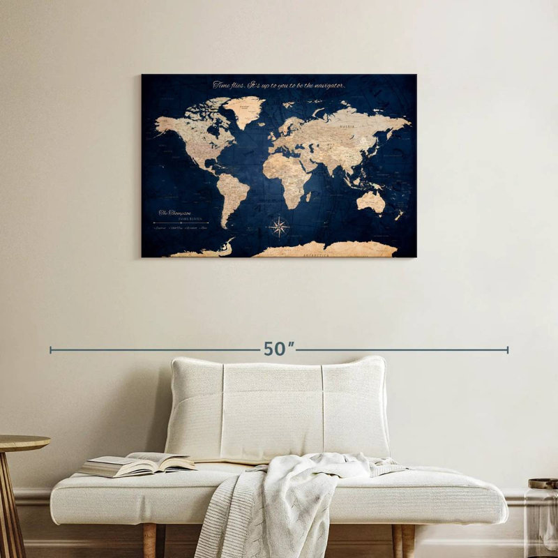 Carte du monde personnalisée, H 24 po x l 36 po, Oui