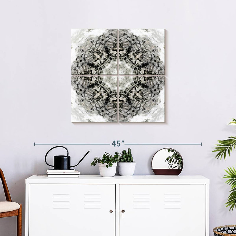 Avery Black White Kaleidoscope II, 57" H x 57" W