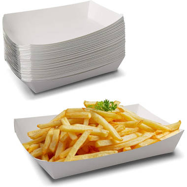 CLIPIN Disposable Plastic Serving Tray for 100 Guests